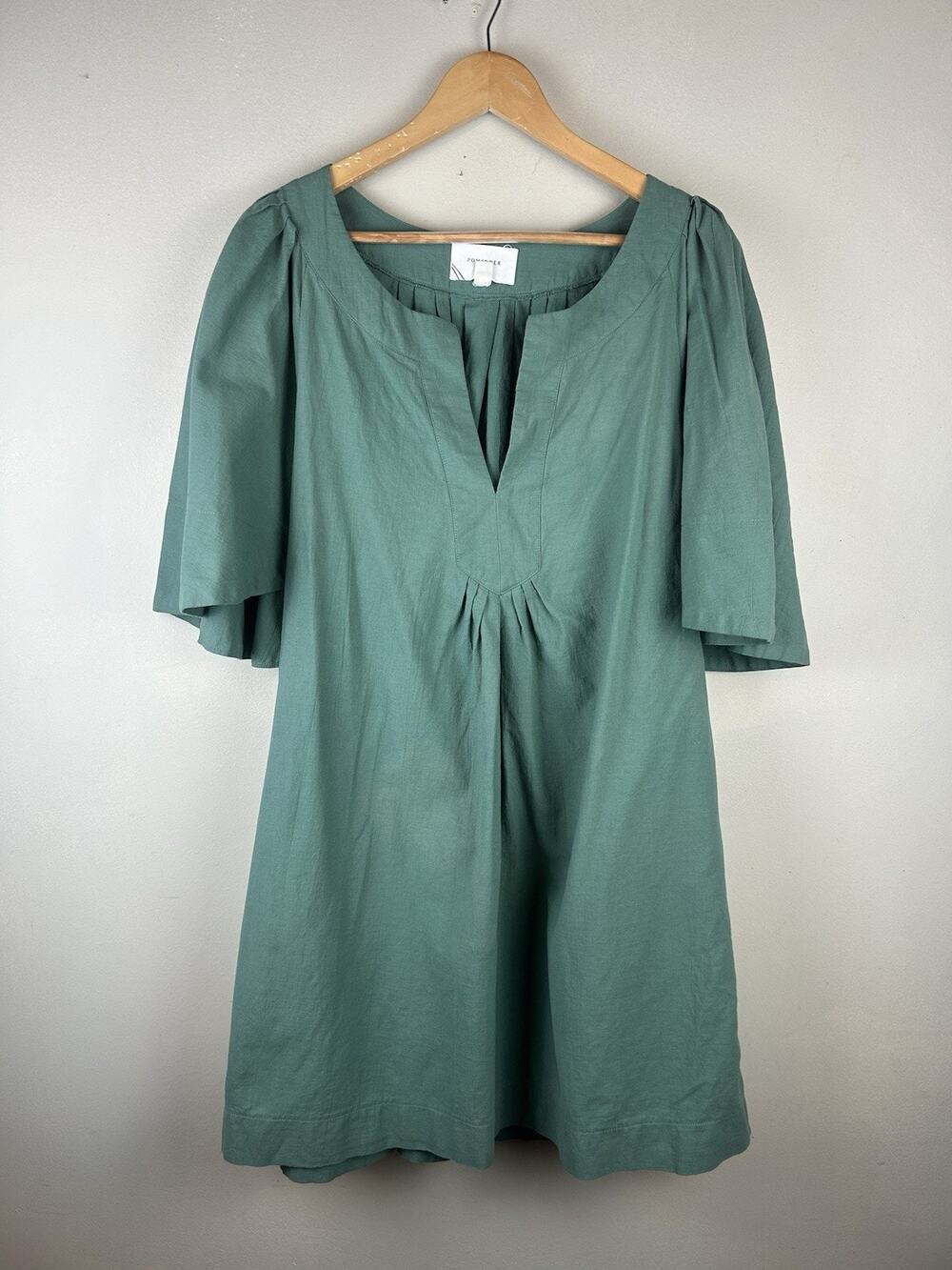 POMANDER PLACE Tuckernuck Green Finley Flutter Sleeve Pocket Dress XXXL Classic